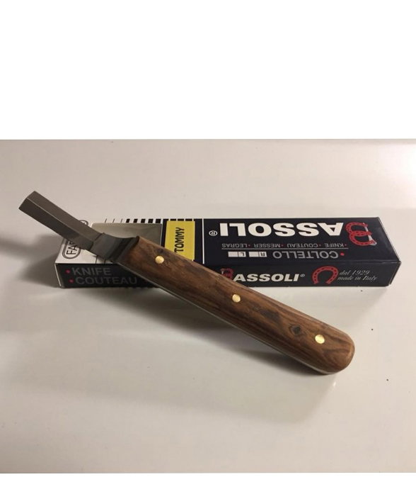 Tommy Messer Mit Gebogener Zweischneidiger Klinge Und Geradem Naturholzgriff