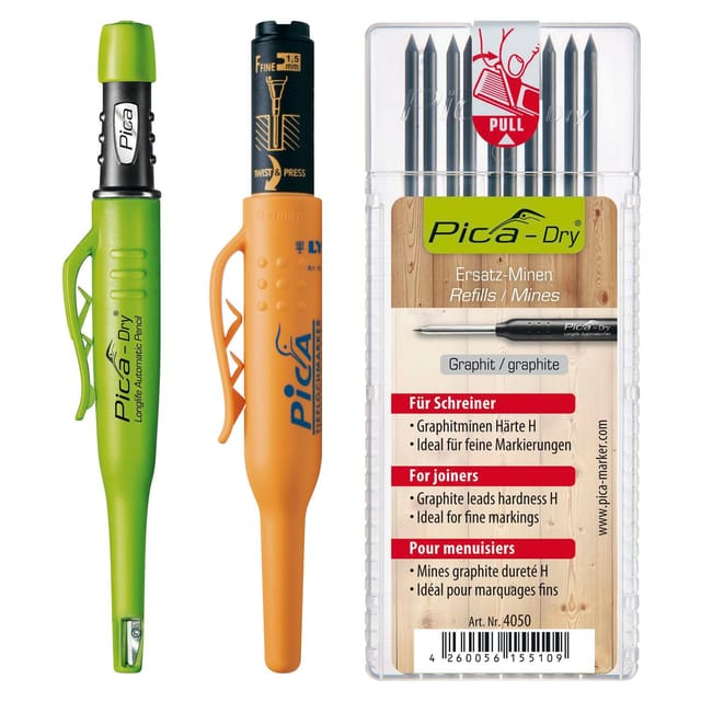 Vasalat - Pica Dry Tieflochmarker Graphit + Pica 150 rot + 10 Ersatzminen