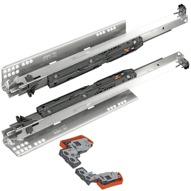 Blum movento blumotion s 760H Schubladenschienen, 550mm Vollauszug 40kg, 1 Paar inkl. Kupplung und Montagezubehör-Set