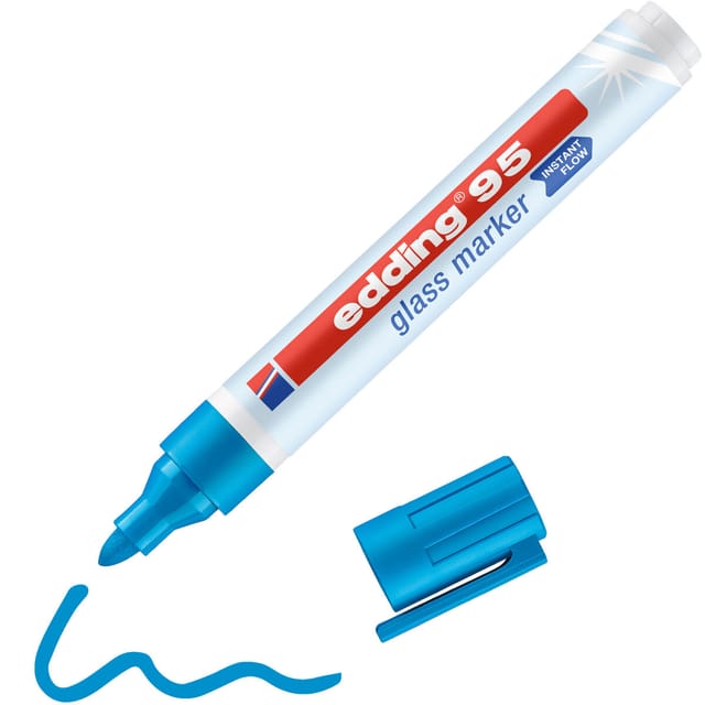 Edding - Glasboardmarker 95 1,5-3mm hellblau Rundspitze 95 1,5-3mm hellblau Rundspitze