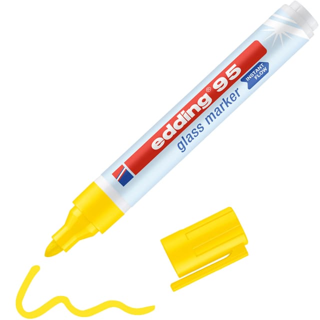 Edding - Glasboardmarker 95 1,5-3mm gelb Rundspitze 95 1,5-3mm gelb Rundspitze