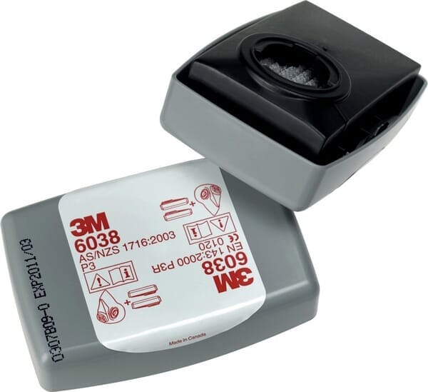3M Partikelfilter mit Aktivkohle im robusten Kunststoffgehäuse 6038 P3R