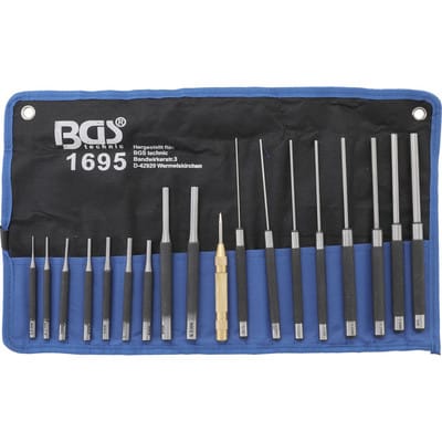Bgs Technic - bgs Splintentreiber-Satz 100 - 150 - 200 mm 1,5 - 9,5 mm inkl. Körner 18 teilig