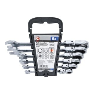 Bgs Technic - Ratschenring-Maulschlüssel-Satz flexible Köpfe sw 8 - 19 mm 6-tlg.
