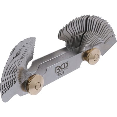 Doppel-Gewindeschablone, 52 Blatt metrisch 0,25 - 6,0 mm, Whitworth 4G - 62G