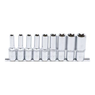 Bgs Technic - Steckschlüssel-Einsatz-Satz E-Profil, tief Antrieb Innenvierkant 12,5 mm (1/2') sw E10 - E24 9-tlg.