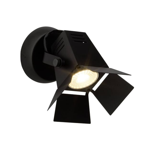 Lampe Movie led Wandspot schwarz matt 1x LED-PAR51, GU10, 5W LED-Reflektorlampe inklusive, (380lm, 3000K) Kopf schwenkbar - Brilliant