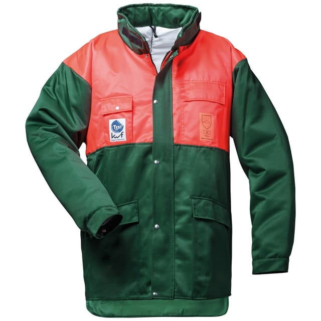 Feldtmann Schnittschutzjacke Buche Gr. m grün/rot