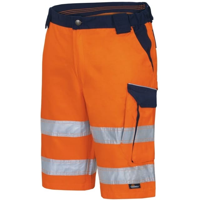 Vizwell Herren Warnschutz-Kontrast-Short VWTC114 Gr. 68 orange/marine
