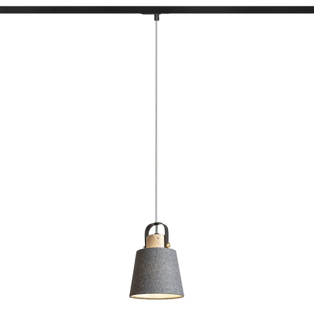 CHOUPETTE Deckenleuchte für einphasige Gleise schwarz grau Stoff/Holz 230V E27 15W