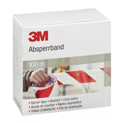 Absperrband 70mm x 100m rot-weiß - 3M