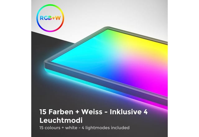 B.k.licht - led Panel 58x20 cm - 22W, 3000lm, dimmbar, Fernbedienung, rgbw, schwarz