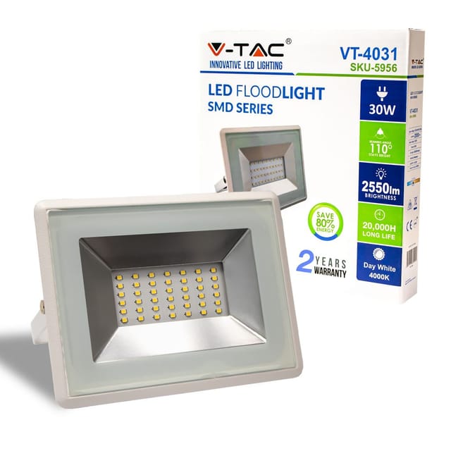 V-tac - VT-4031W-N 215956 LED-Außenstrahler eek: f (a - g) 30.00 w Tageslichtweiß