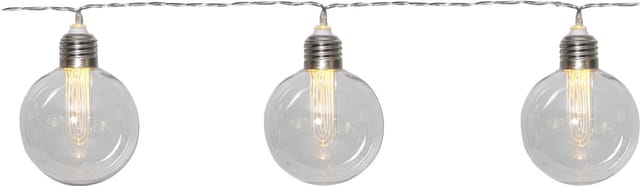 Star Trading Solarlichterkette Chania, 8 Kugeln, Transparent, led, Dämmerungssensor, Warmweiß, Außenbereich, 2,45 Meter