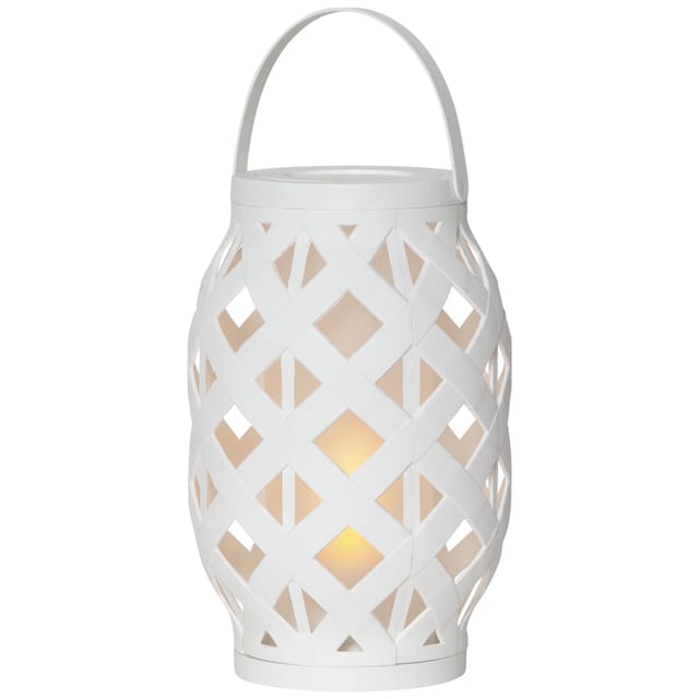Trading Batterie Laterne Flame Lantern, 23cm, weiß - Star