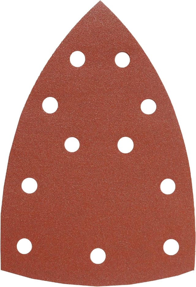 Schleif-Dreieck für Delta- u. Multi-Schleifer - für Metall, Holz, Lack u. v. m., 100 x 147 mm, Korn 5 x K-60, 5 x K-120, 5 x K-180, 15 Stk., gelocht,
