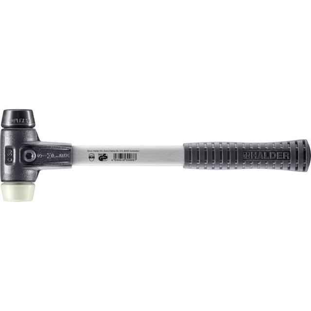 SIMPLEX-Schonhammer, Gummikomposition / Nylon mit verstärktem Tempergussgehäuse und Fiberglasstiel D=30 mm 3728.030