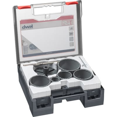 KWB - Profi Lochsägenset für Fliesenleger (8-teilig, HM-bestreut, Präzisionsrohr, hochtemperaturgelötet)