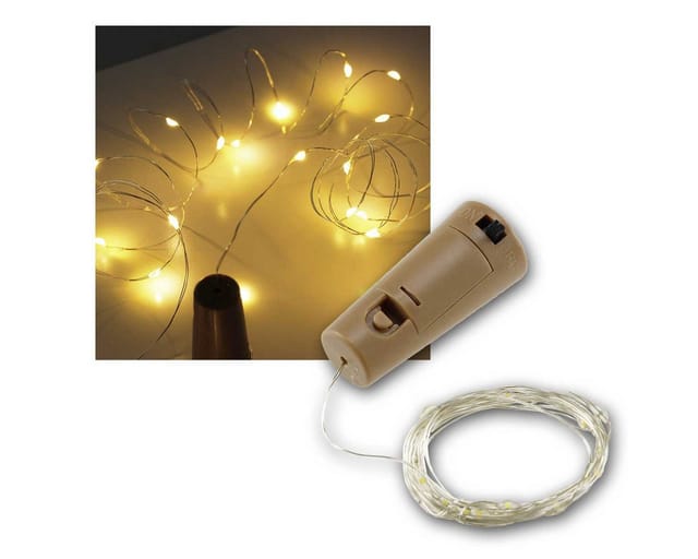 Led Flaschen-Lichterkette 10 Stück, Warmweiß