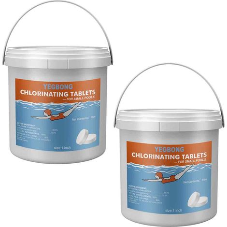 Packung Mit 2 Chlortabletten, Langanhaltendes Multifunktionales Desinfektionsmittel Für Schwimmbäder, Zur Wasserreinigung.