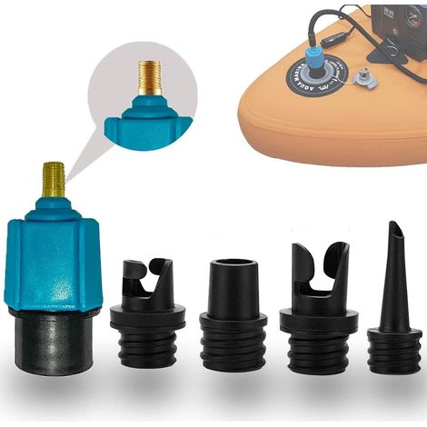 Paddleboard-pumpenadapter, Kajak-pumpenadapter Mit 4 Luftventildüsen Für Kajak/luftmatratze/stand-up-paddleboard/boot, Luftventilkonverter (blau)