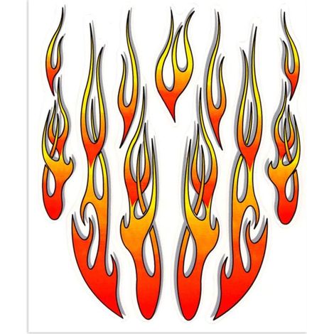 Flammenaufkleber, 20 X 24 Cm, Starke Haftung, Leuchtende Farben, Für Auto, Motorrad, Helm