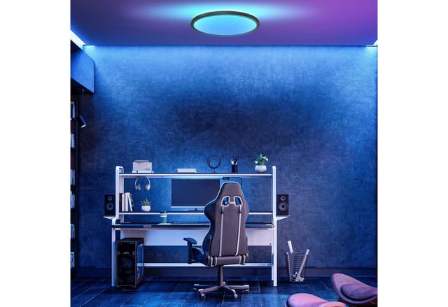 B.k.licht - led Panel 42 cm - 22W, 2700lm, dimmbar, Fernbedienung, rgbw, schwarz