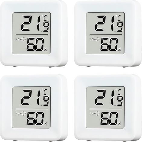 4-teiliges Thermometer-hygrometer-set, Hintergrundbeleuchtetes Lcd-display, Digitaler Sensor, Für Babyzimmer, Wohnzimmer, Büro