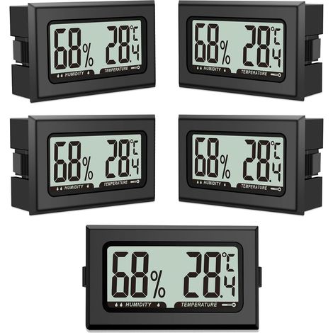 5er-pack Digitales Thermometer Und Hygrometer, Präzisionssensor, Für Den Innenbereich/haushalt