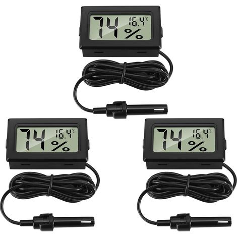 3-fach Thermometer-hygrometer, 1,5 M Außensonde, Lcd-display, Für Kühlschrank, Inkubator, Keller