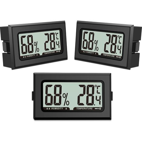 3-teiliges Digitales Thermometer- Und Hygrometer-set Für Den Innenbereich Und Den Kühlschrank, Präzise Und Für Den Hausgebrauch Geeignet
