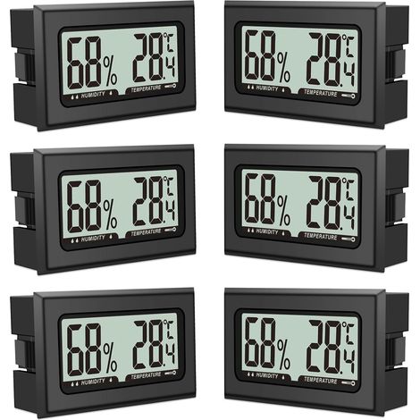 6er-set Thermometer, Hygrometer, Digital, Innenbereich, Präzision, Zuhause