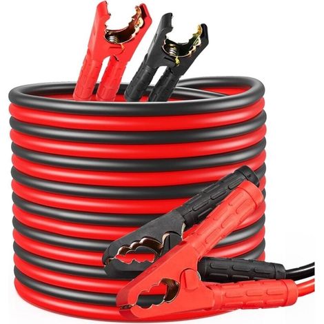 12v/24v Starthilfekabel, Kupfer-autobatteriekabel (2 M, 1500 A) – Diesel-starthilfekabel Mit Schutzhandschuhen Und Tragetasche – Für Pkw Und Lkw