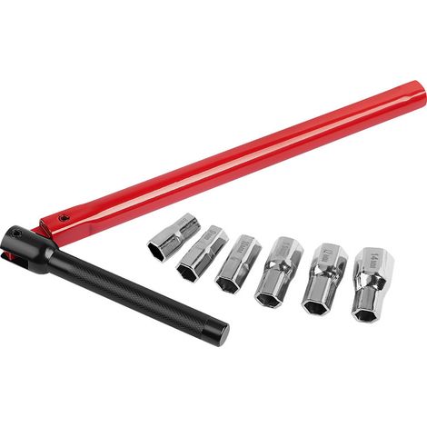 Spezieller Spültischschlüssel Für Mischbatterien Ø 13 Mm + 6 Schlüssel Ø 8 - 9 - 12 - 10 - 11 - 14 Mm, Rot