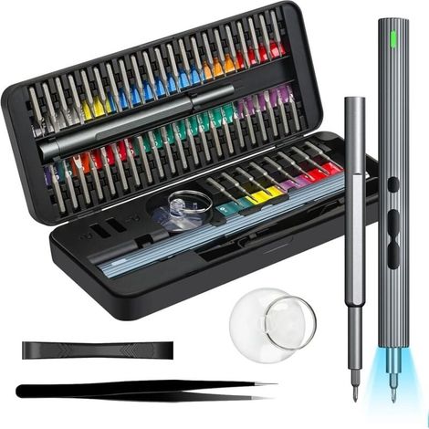 58-in-1-elektroschraubendreher-set, Wiederaufladbares Akku-schrauber-set, Präzisions-reparaturwerkzeug-set Mit 50 Bits, Für Uhren, Telefone, Montage Und Elektronik.