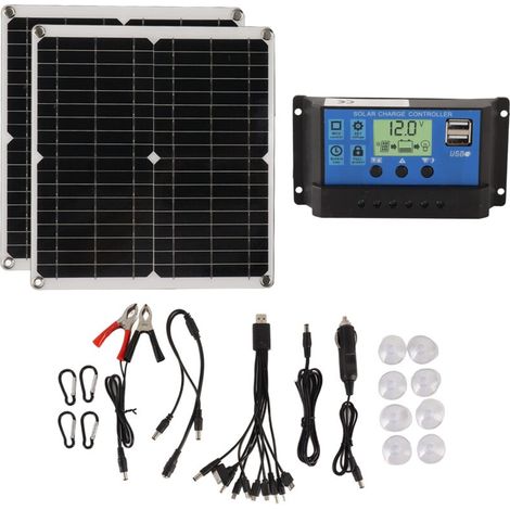 50w, 60a Solarmodul-set, Solarladeregler, Set Mit 2 Usb-ausgängen, Für Wohnmobile, Stromausfälle