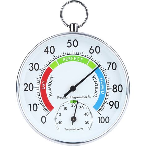 Innenthermometer Und Hygrometer – Messbereich -15 Bis 50 °c – Luftfeuchtigkeit 0–100 % Rf – Aufhängeöse Zur Wandmontage