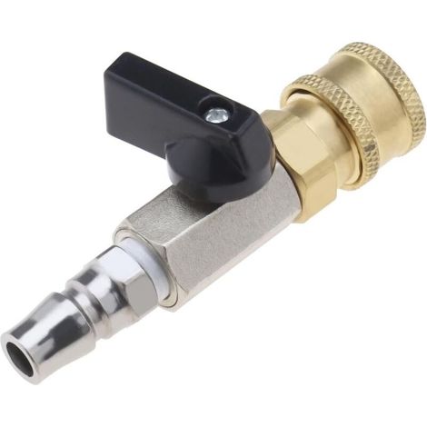 Pneumatisches Kugelventil 1/4" – Schnellanschluss Mit 1/4"-außengewinde – Messing Und Edelstahl – Korrosionsbeständig