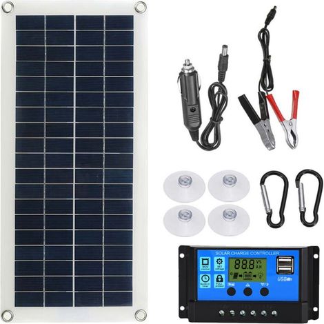 Tragbares 20-w-flex-solarpanel-set, 12-v-schalter, Usb-ladeschnittstellenplatine Mit 300-w-controller, Wasserdichte Zellen Für Handy, Wohnmobil, Auto