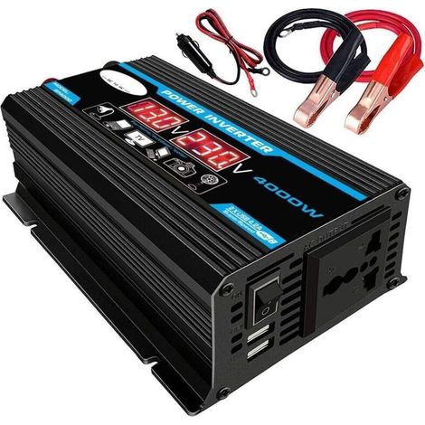 12v Auf 220v Sinus-wechselrichter Mit 4000w Leistung – Sinus-wechselrichter – Fernbedienung Und Zwei Ac-steckdosen Für Fahrzeuge