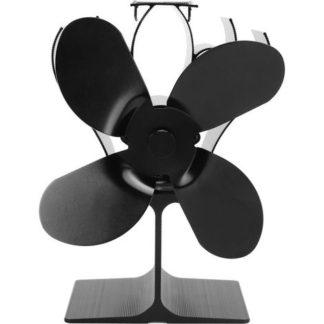 4-flügeliger Kaminventilator, Automatischer Start, Temperaturbeständig, Holzofen Lt375 Schwarz, 152 Mm Durchmesser