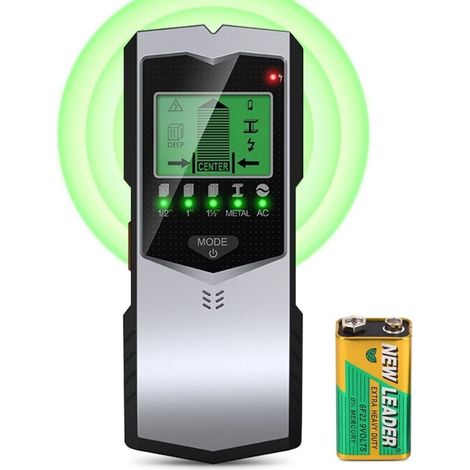 5-in-1 Wandmetalldetektor – Lcd-display – Batteriebetrieb (9 V) – Erkennungsmodi Für Holz, Metall Und Elektrische Leitungen