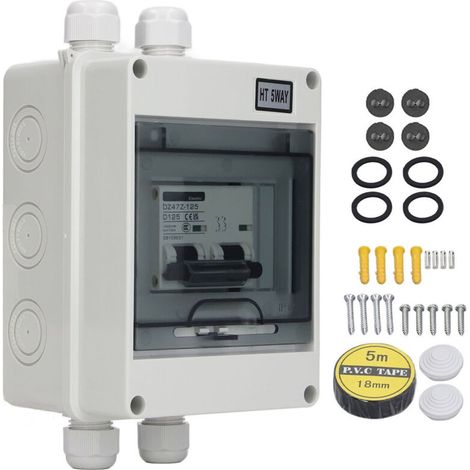 Miniatur-leistungsschalter Dc 2p 125a Ip65 – Wasserdicht Für Solaranlagen – Überlastschutz – Flammhemmendes Pa66-material