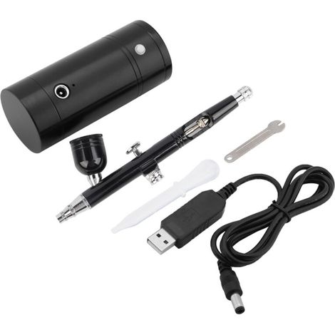 Mini-luftkompressor, Schwarz, 0,3 Mm, Airbrush-set, 7 Cm³ Fassungsvermögen, Usb-anschluss, 8,4 V