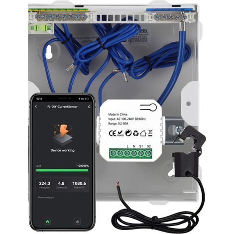 80-a-wlan-energiezähler – Misst Den Stromverbrauch In Kwh – Kompatibel Mit Alexa Und Google Home – Einfache Montage An 35-mm-schienen