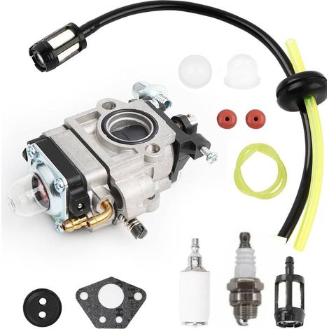 Vergaser Für Motorsense, Vergaser Motorsense Set, Freischneider Vergaser, Vergaser Mit Zündkerze, 52cc 49cc 43cc Mit Dichtung, Pumpe Starten, Schlauch, Ventil, Zündkerze Und Benzinfilter
