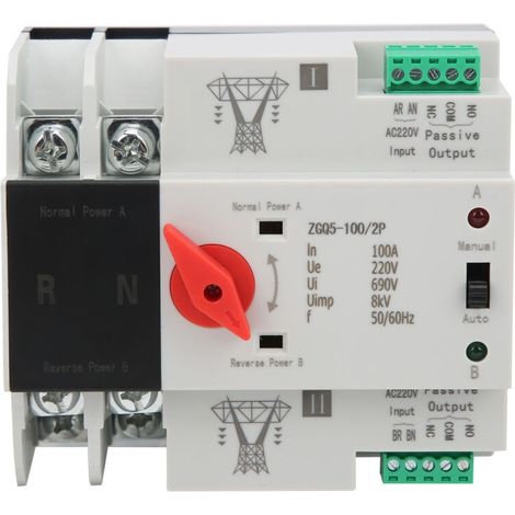 Automatischer Umschalter Mit Zwei Stromversorgungen, Unterbrechungsfreier Bidirektionaler Controller Zgq5-100/2p 220v