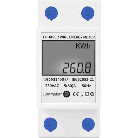 Digitaler Stromzähler, Einphasig, Din-schiene, Strom, Einadrig, Zweiadrig, Multifunktional