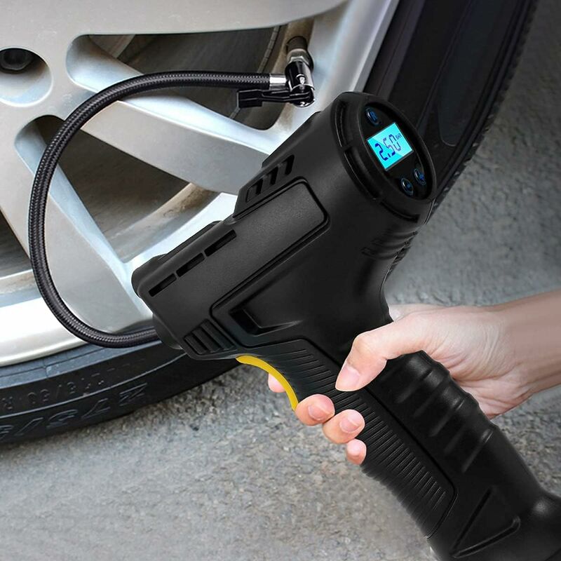 120-w-akku-reifenfüller – 12-v-lithium-akku (2000 Mah) – Digitales Led-manometer – Automatische Abschaltung