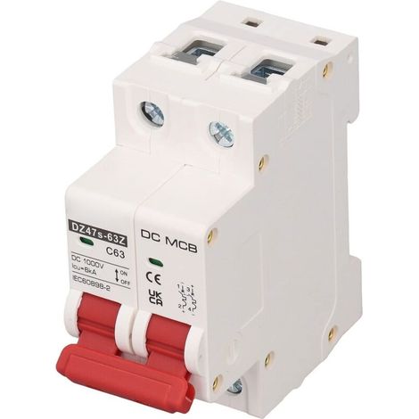 2-poliger Dc-leistungsschalter, 1000 V, 63 A, Bipolar – Schutzart Ip65 – Din-schienenmontage – Schnelltrennschalter Bei Kurzschluss